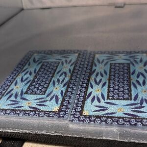 Temptation’s Blue Patterned Glass Trivets